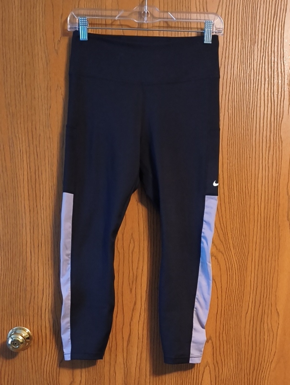 Nike Black Leggings with White Side Panels